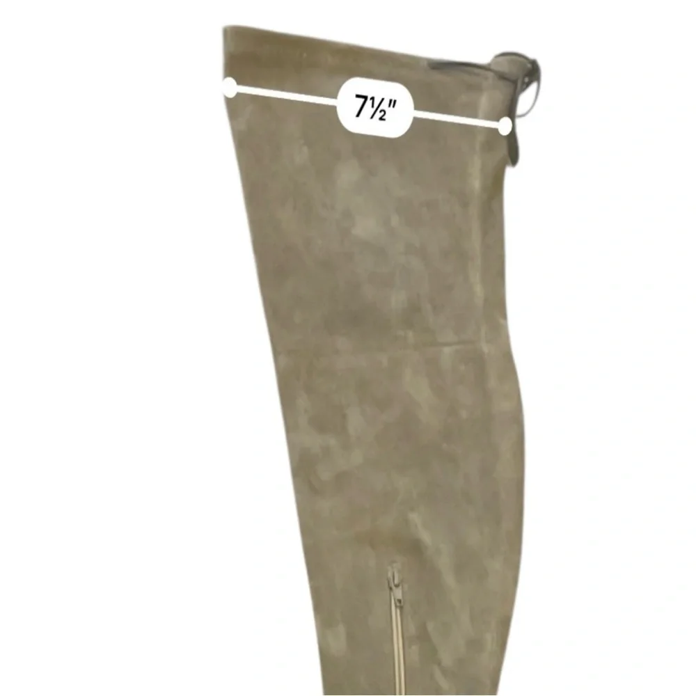 Jacobies over knee high taupe tan suede boots 8.5 inner zip synthetic lining - Picture 11 of 16
